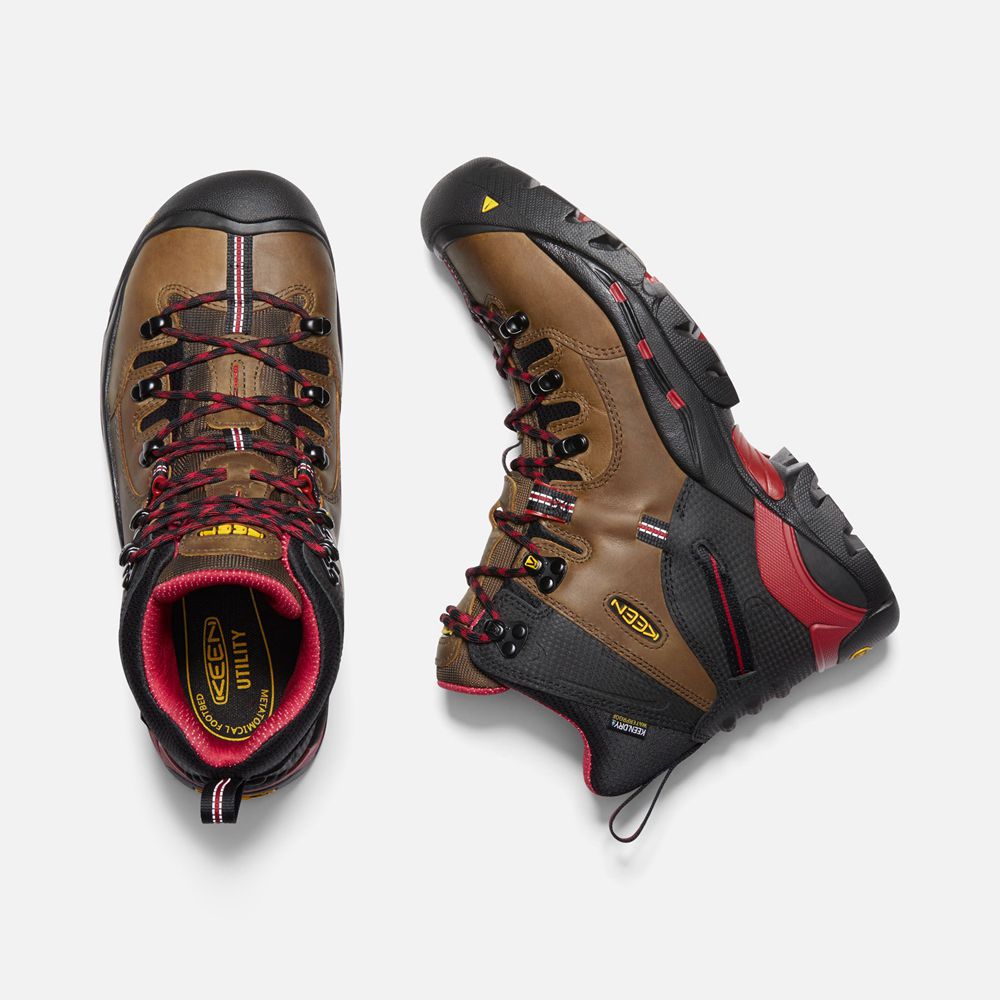 Botte de Travail Keen Homme Marron/Noir | Pittsburgh 6\" (Steel Toe) | MFUYD-7198